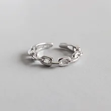 HFYK 925 Sterling Silver Ring 2019 Chain Rings For Women Geometric Adjustable Ring 925 Silver Jewelry Bague Femme Anillos anel natural yellow stone ring 925 sterling silver bague femme wedding punk statement pure s925 thai silver rings for women jewelry