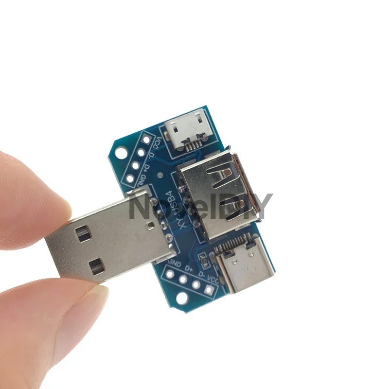 4 в 1 разъем USB разъем распределительный щит штекер-type-c Micro Female USB 2,54 мм-4 P передача тестовая Плата USB адаптер пластина XY-USB4