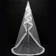 Casamento One Layer Chapel Long 3M Wedding Veils White Ivory Lace Edge Bridal Veil Wedding Accessories Veu De Noiva Longo 11045
