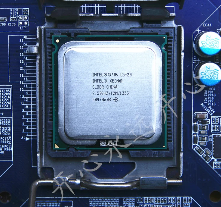 Lntel Xeon L5420 2,5 ГГц 12 м 1333 МГц Процессор равен Core 2 Quad Q9300 Процессор работает на LGA775 материнская плата