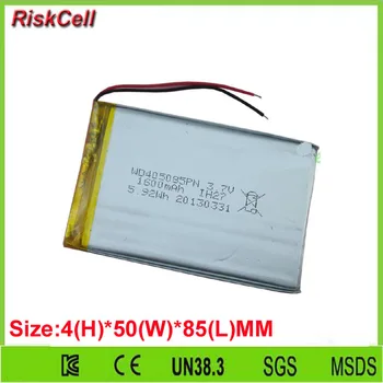 

Free shipping 100pcs/lot 3.7V 1600 mAh Polymer Li Battery For Mp3 Mp4 GPS PDA Camera DVD Tablet PC 405085