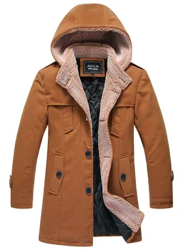 

Brand Winter Wool Coat Men Hooded Woolen Jackets Male High Quality Thick Jacket Mens Slim Fit Outwear Windbreaker