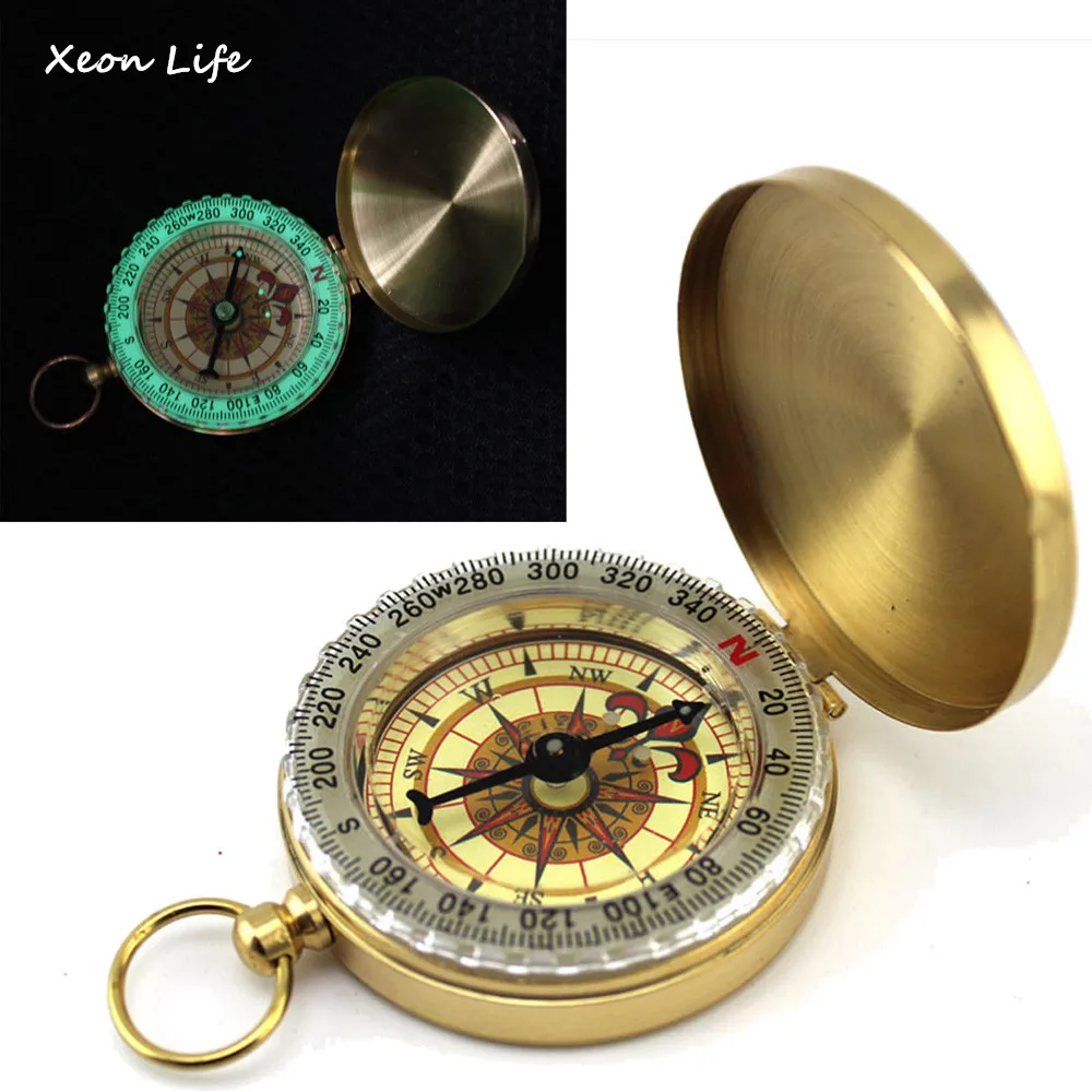 

Pocket Brass Watch Style Outdoor Camping Hiking Navigation Compass Ring Keychain