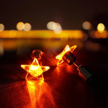 

1Pair 9 Led Light Earrings Light up to Crown a Glowing Crystal Stainless Ear Drops For DJ Dance Party Bar Girl Ear Stud Blinking