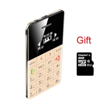 8G TF Gift AIEK/QMART Q5 M5 Card Mobile Phone 5.5mm Ultra Thin Pocket Mini Phone Quad Band Low Radiation AEKU Q5 Card Cell phone
