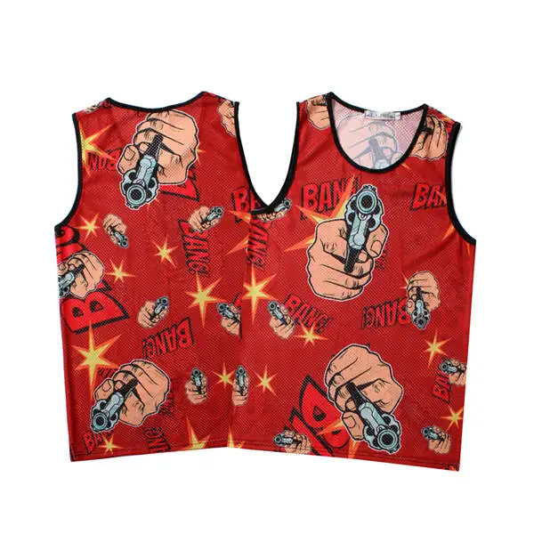 gun bang tank tops Новые летние мужские баскетбольные сетчатые топы для бодибилдинга, Забавные футболки без рукавов с 3d принтом, футболки для фитнеса, брендовая одежда - Цвет: gun bang tank tops