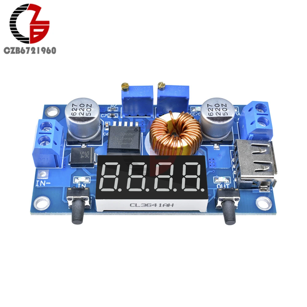 5A 75 Вт DC-DC понижающий преобразователь светодиодный цифровой вольтметр 5-36 в до 1,25-32 В CC CV регулятор напряжения питания USB защитный чехол