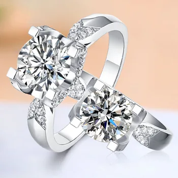

18K White Gold 1 Ct Moissanite Diamond Ring Love For Women Wedding Party Engagement Anniversary Ring 1 Carat 6.5mm