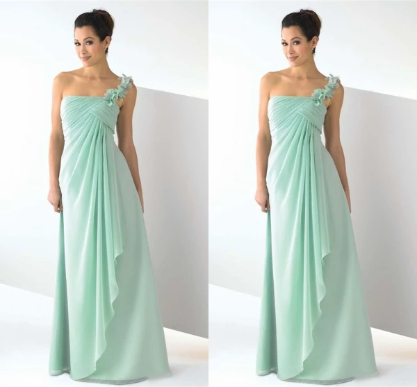 2015 New Column One Shoulder Floor Length font b Bridesmaid b font font b Dresses b