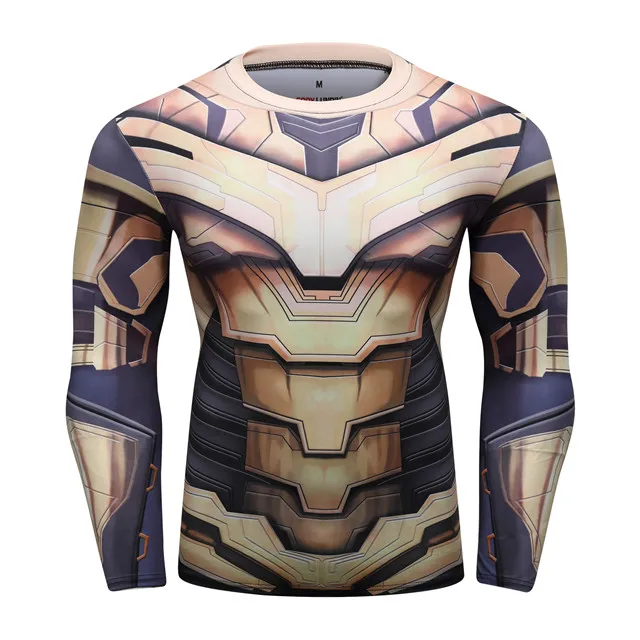 Мужская футболка с 3D принтом Thanos, компрессионная футболка для Эндшпиля, лето, костюм для косплея, железный Мужской Топ с длинным рукавом - Цвет: 6