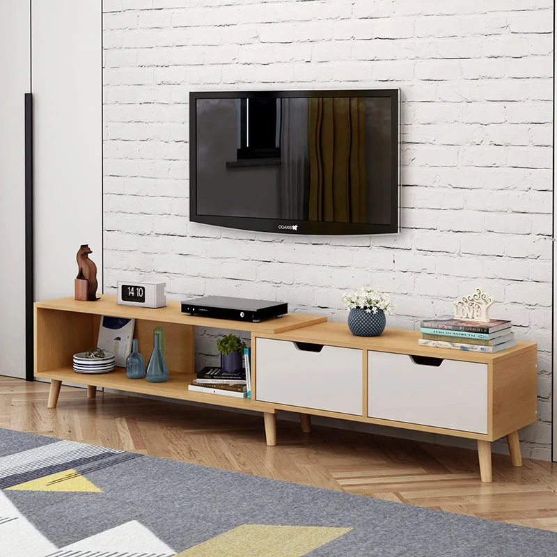 LK1695 Hot Sell TV Cabinet Combination Coffee Table Nordic Living Room Furniture Mini Telescopic Cabinet Width Adjustable