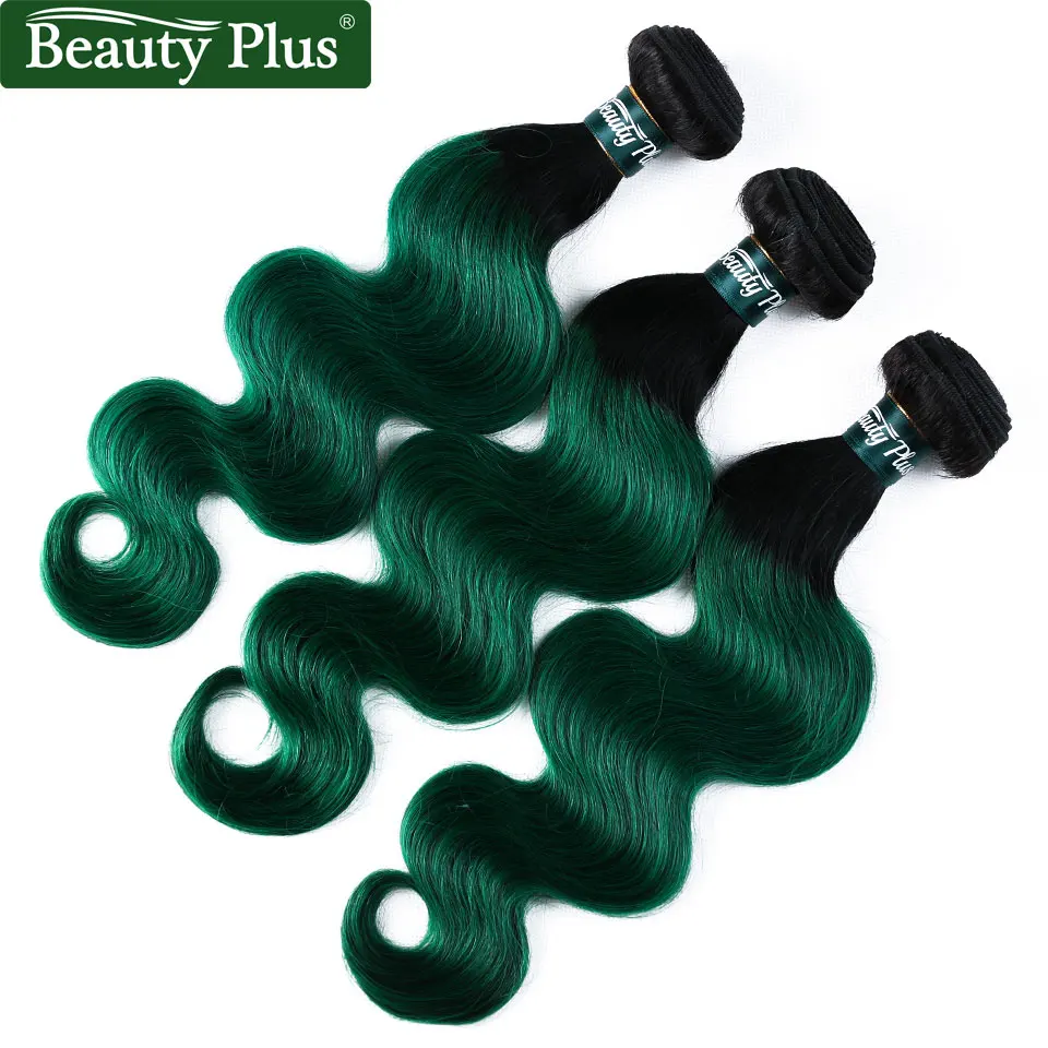 sexay green human hair bundles with closure (9)