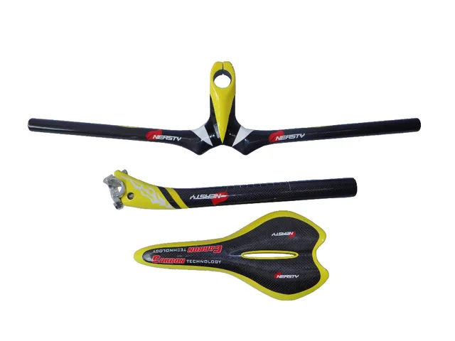 Cheap Carbon MTB Bike Handlebar+Seat Post+Saddle/Seat Mountain Bike Parts