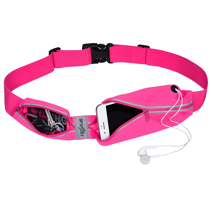 

Waist Packs Multifunction Waterproof Pink Fanny Pack Unisex Fitness Headset Bag Double Pocket Body Shaping Waist Packs
