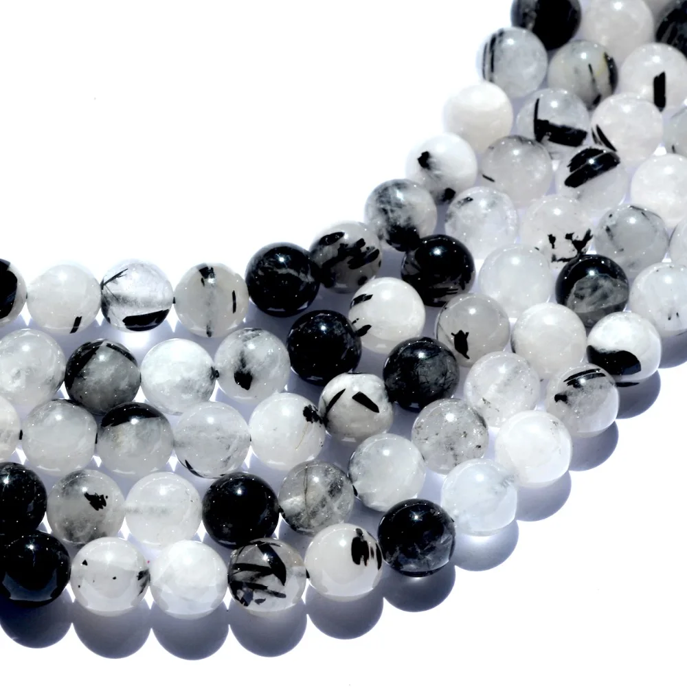 Wholesale Natural Stone Beads 8mm Rutilated Quartz For Jewelry Making