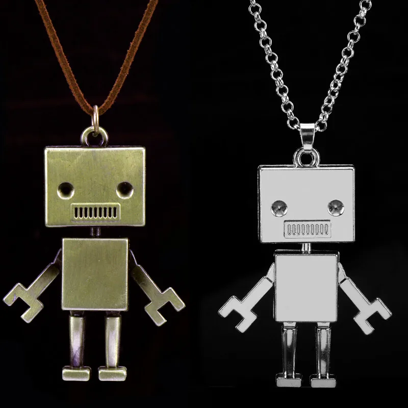 

Men Children Accessory Cute Alloy Robot Necklace Creative Jewelry Necklaces Pendants kids Adults Birthday Present