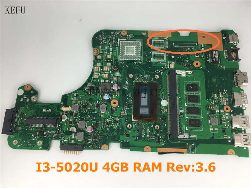 Материнская плата KEFU для ASUS X555LN X555LD X555LDB F555L F555LD материнская ноутбука версия 3 6 ОЗУ 4 Гб тест на материнскую