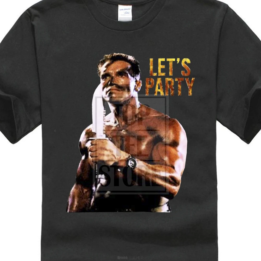 

New Men Cotton T Shirt Commando Arnold Schwarzenegger Let'S Party T Shirt