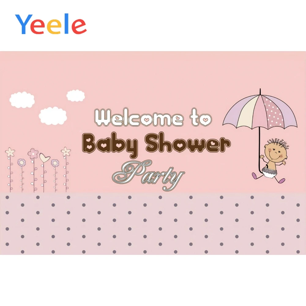 

Yeele Welcome To Baby Shower Party Posters Scene Baby Background Photography Banner Photographic Backdrop Props For Photo Studio