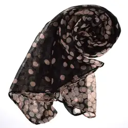 1 шт. мода горошек шарф для женщин Большой Длинный Вуаль шарфы для Шали Обертывания Платки Femme 165*80 см