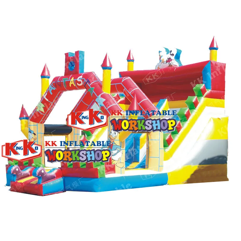 Primitive manufacturer inflatable slide trampoline combination