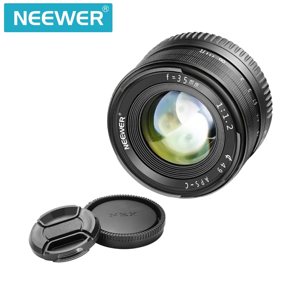 Neewer 35 мм F1.2 Большая диафрагма Prime APS-C алюминиевый объектив для sony E Mount беззеркальных камер A6500 A6300 A6100 A6000 A5100