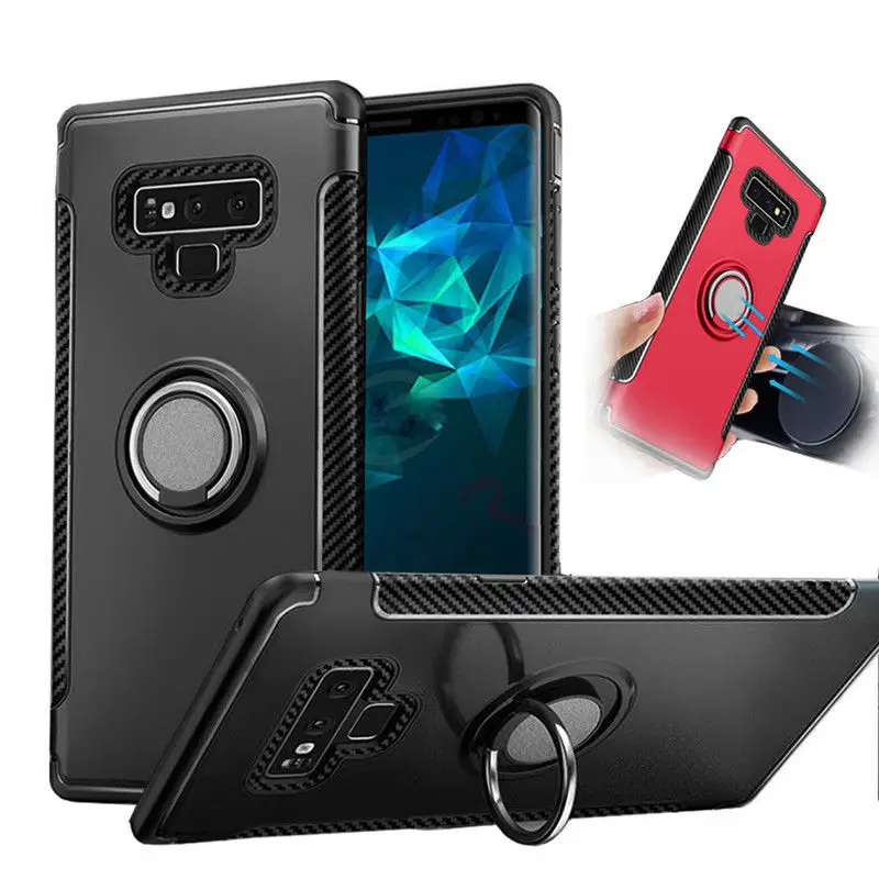 Shockproof Armor Case For Samsung Galaxy Note 9 S9 S8 Plus S7 S6 Car Ring Holder Stand Cover For iphone XS MAX X 8 7 6 6S Plus iphone se wallet case