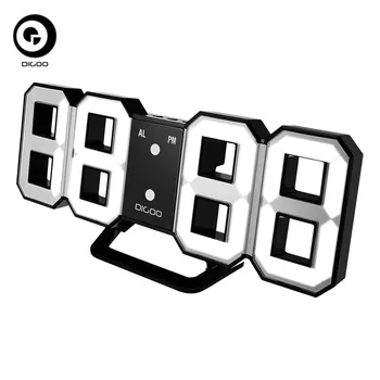 

Digoo DC-K3 Multi-Function Large 3D LED Digital Wall Clock Alarm Clock With Snooze Function 12/24 Hour Display