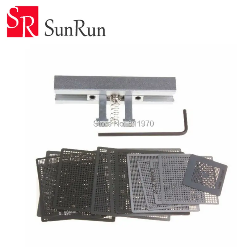 27Pcs//set BGA Reballing Universal Stencils with Template Jig for SMT SMD Chip