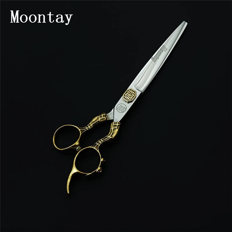 Moonstay 7 0 дюймов Высокое качество ножницы для резки домашних животных золотой узор