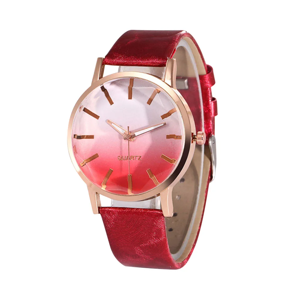 Fashion Women's Clock Ladies dress watch Popular Gradual Color Scale Convex Two Color Creative Women Casual Wriswtatch Gifts Fashion Women's Clock Ladies dress watch Popular Gradual Color Scale Convex Two Color Creative Women Casual Wriswtatch Gifts