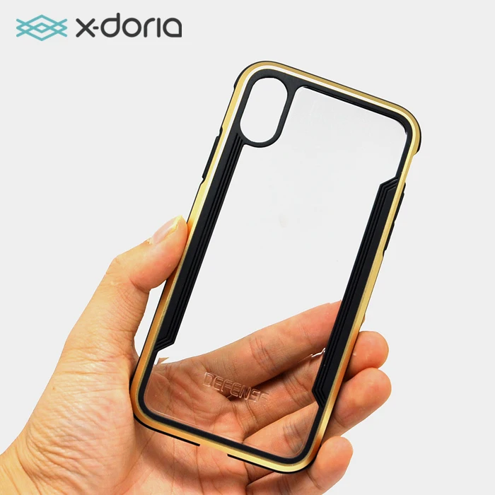 X-doria Defense Shiled чехол для Apple iPhone X военный класс падение протестирован, ТПУ и алюминий Премиум Защитный чехол золотой цвет