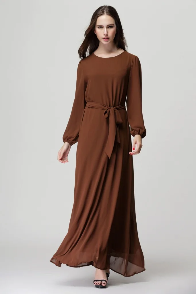 

CLEAR STOCK Muslim women Long sleeve Dubai Dress maxi abaya jalabiya islamic women dress Chiffon clothing robe kaftan Moroccan