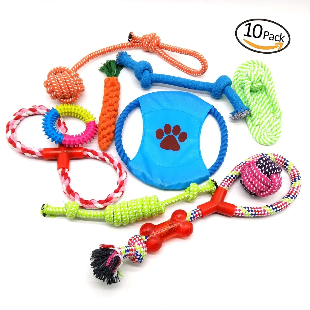 Dog Toys Set Interactive Training Dog Chew Toys Durable Rope Chew 