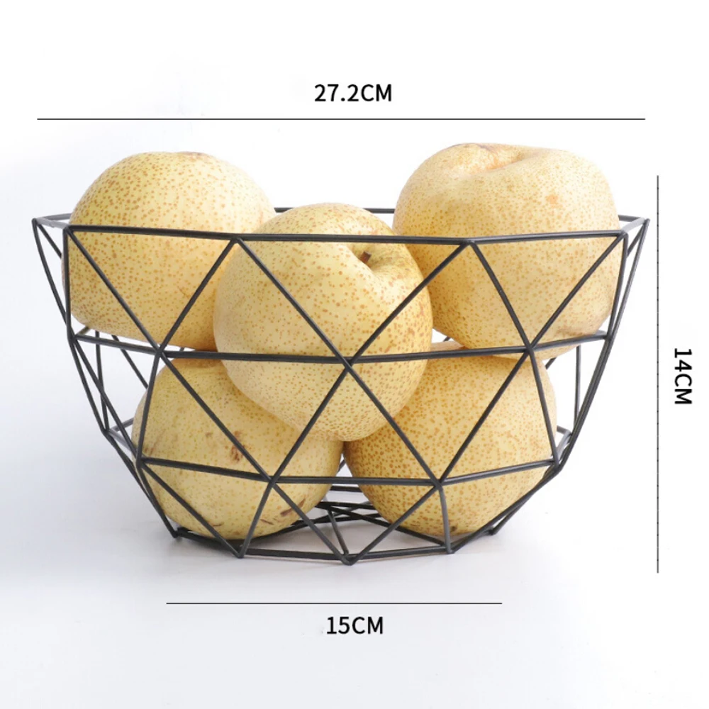 Скандинавском стиле железное искусство фрукты домашнее хранилище корзина Органайзер чаша для овощей закуски конфеты кухонный стол обеденный украшение инструмент - Цвет: Short money