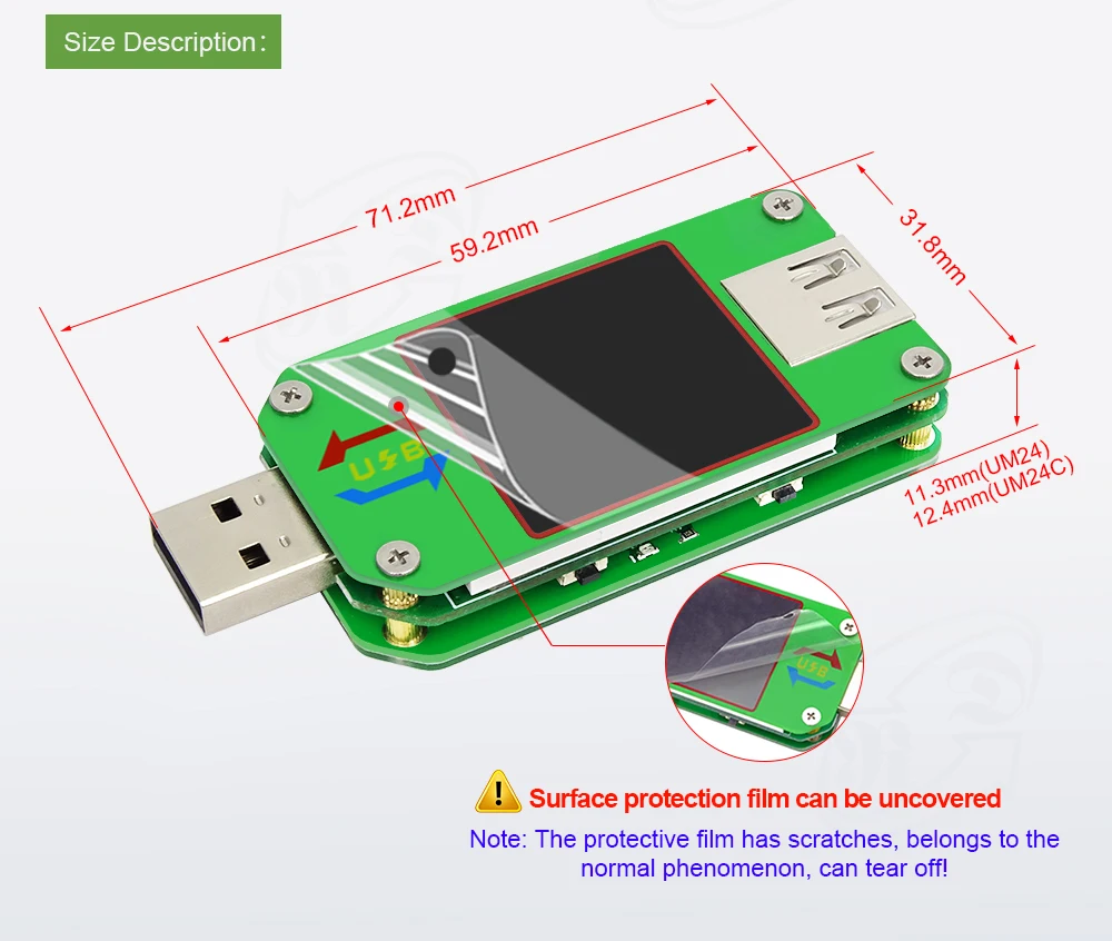 RD UM24 UM24C APP USB 2,0 ЖК-дисплей Вольтметр Амперметр батарея зарядное напряжение измеритель тока мультиметр кабель измерительный тестер