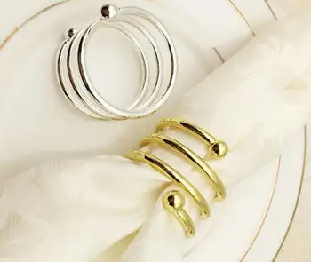 

100pcs Herringbone napkin buckle back Napkin ring, fine double beads sp napkin holder for Hotel wedding table Decoration items