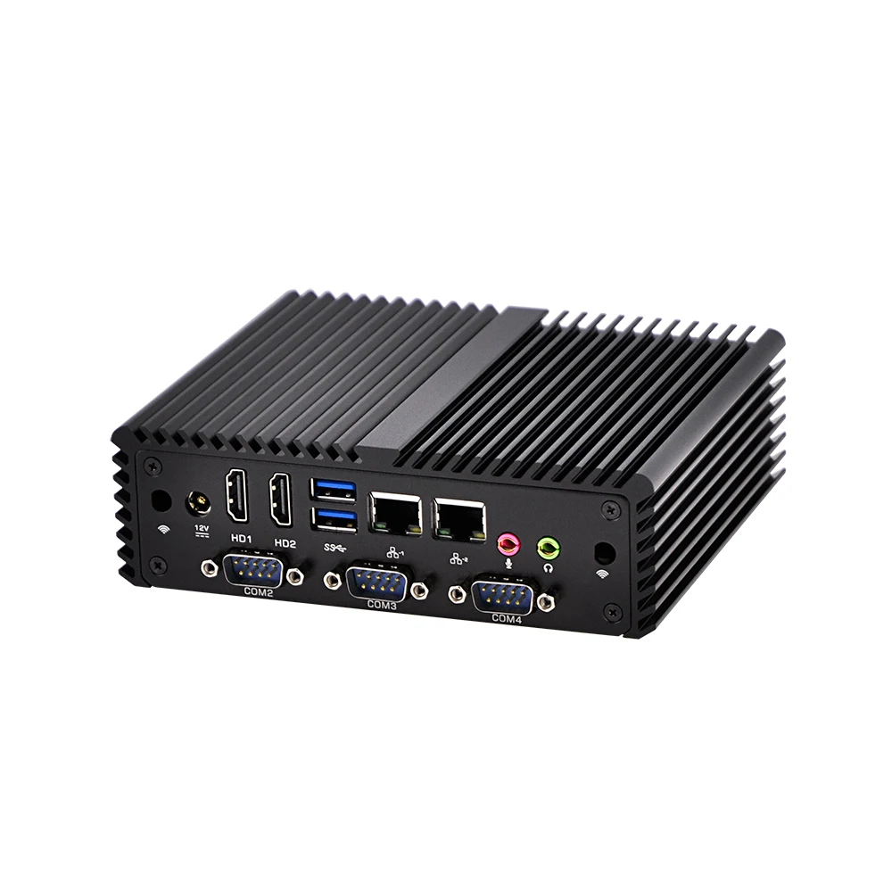 Qotom Мини ПК с Celeron 3215U Core i3 i5, двухъядерный pfsense брандмауэр маршрутизатор безвентиляторный мини ПК Linux промышленный маленький компьютер