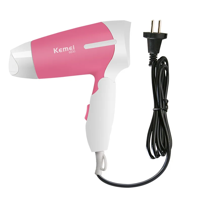 

Kemei KM-6830 Portable Mini Hair Dryer 1200W Low Noise Evenly Hot Wind Collapsible Travel Hair Dryers 220V Compact Hair Dryer