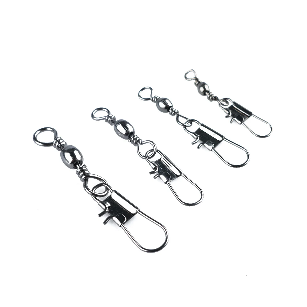 

50Pcs Stainless Steel Swivel Solid Rings Fishing Pin Line Connector Interlock Snap Tackle Portable Hanging Snap Fishing Tackle