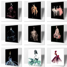 Свадебное платье номер картина маслом настенные панно для гостиной холст абстрактная цифровая живопись без украшения для дома