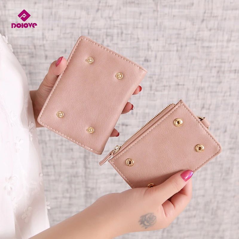 

2017 Latest Women Leather Zipper Wallet Fashion Lady Portable Multifunction Short Solid Color Change Purse Hot Female Clutch
