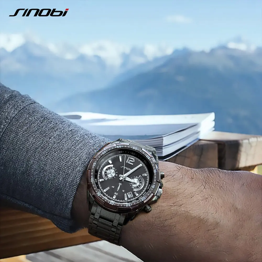 Часы SINOBI Мужские спортивные кварцевые армейские аналоговые|chronograph brand|chronograph