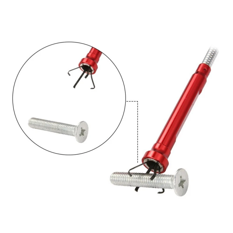

Flexible Magnetic Pick Up Tool Magnetic Long Spring Grip Collection Tools 4 Claw and LED Light New