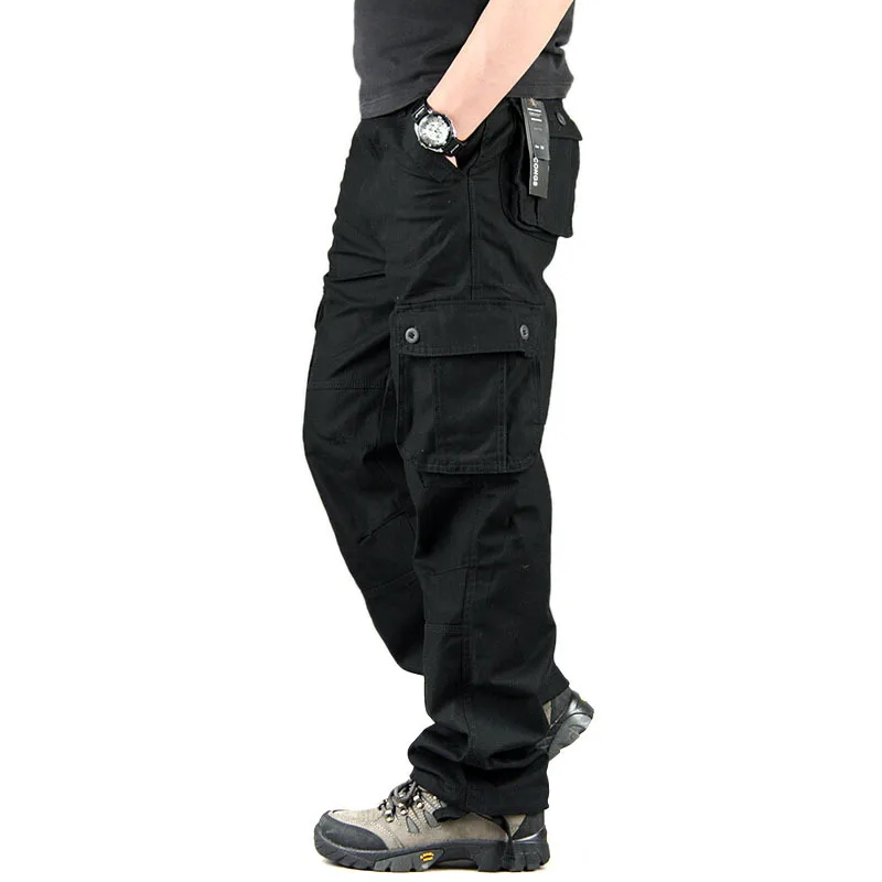 Men's Cargo Pants Casual Mens Multi Pocket Military Overall Men Outdoors Clothes 2021 Long Trousers Plus size 30-40 | Мужская одежда