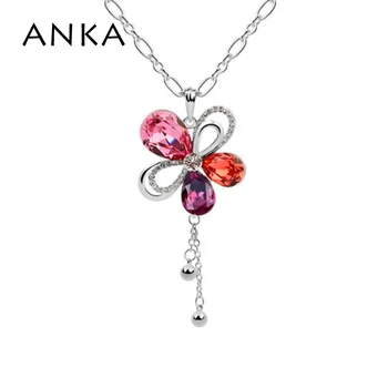 

ANKA Jewelry Collar Pendant Necklace Free Shipping Christmas Gift Fashion Butterfly Crystals from Austria Long Chain #92312