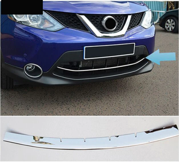 

ACCESSORIES FIT FOR nissan QASHQAI 2014 2015 2016 CHROME FRONT LOWER MESH GRILL GRILLE COVER TRIM GUARD MOLDING 1PCS