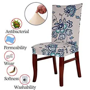 Chair covers soft spandex fit stretch short dining room chair covers with printed pattern sale
