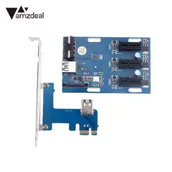 Amzdeal PCIe 1 3 расширения PCI Riser Card слота адаптер Порты и разъёмы комплект мини Компоненты синий