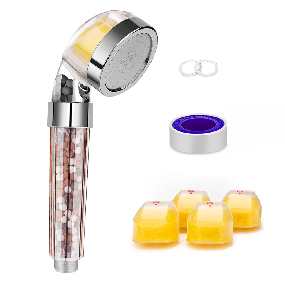 Preise Filter Dusche Kopf mit 4 Ersatz Aroma Filter Bad Wasser Therapie Dusche Anion SPA Handheld Dusche Kopf Hochdruck